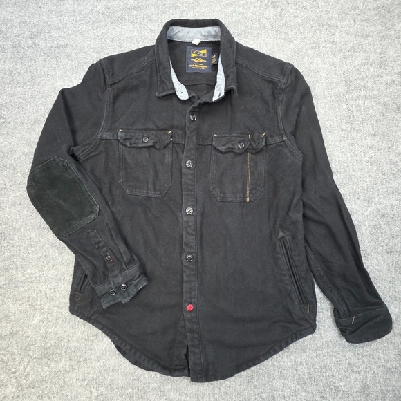 Cpo Provisions Other - CPO Provisions Flannel Shirt Jacket Shacket Elbow Patch Medium Black Heavy